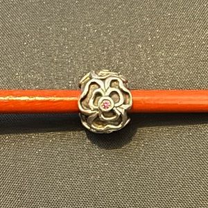 Authentic Pandora Posey with Salmon CZ Charm Bead 790413CZS 925 ALE